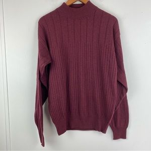 Vtg Cambridge Classics size Medium Men’s Burgundy Mock Neck Pullover Sweater
